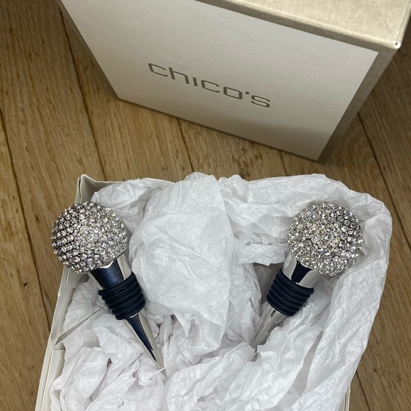 WINE STOPPERS Set of TWO Crystal Disco Ball Wine Bottles Stoppers - Picture 4 of 7